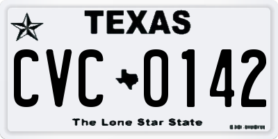 TX license plate CVC0142