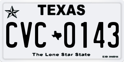TX license plate CVC0143