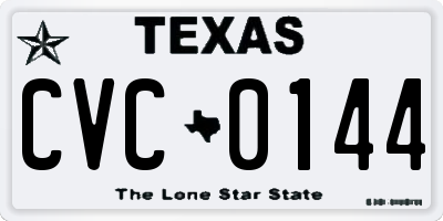 TX license plate CVC0144