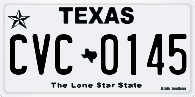 TX license plate CVC0145