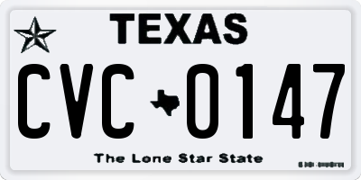 TX license plate CVC0147