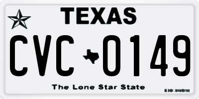 TX license plate CVC0149