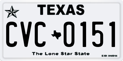 TX license plate CVC0151