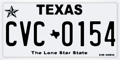 TX license plate CVC0154