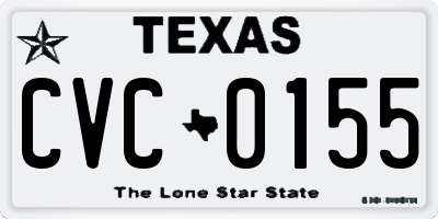 TX license plate CVC0155