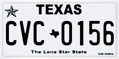 TX license plate CVC0156
