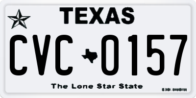 TX license plate CVC0157