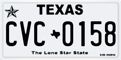 TX license plate CVC0158