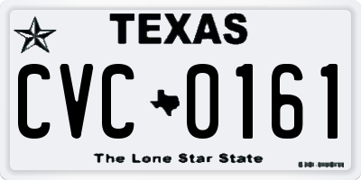 TX license plate CVC0161
