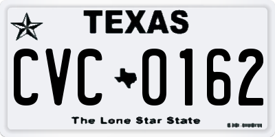 TX license plate CVC0162