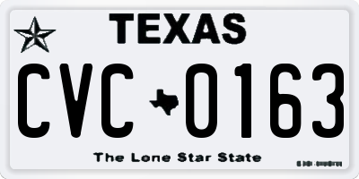 TX license plate CVC0163