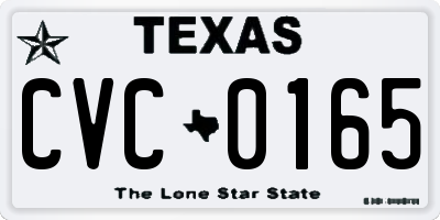 TX license plate CVC0165