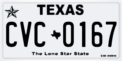 TX license plate CVC0167