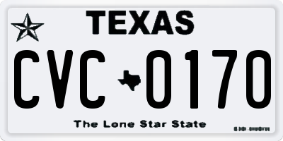 TX license plate CVC0170