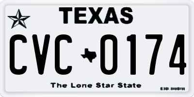TX license plate CVC0174
