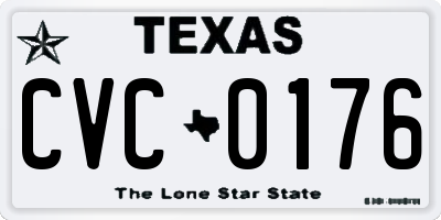 TX license plate CVC0176