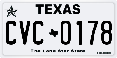 TX license plate CVC0178