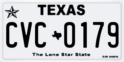 TX license plate CVC0179