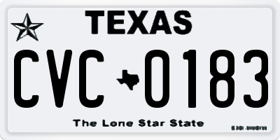 TX license plate CVC0183