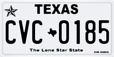 TX license plate CVC0185