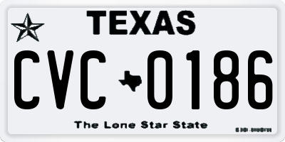 TX license plate CVC0186