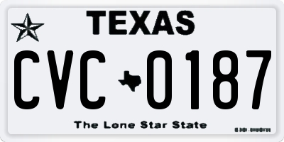 TX license plate CVC0187