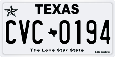 TX license plate CVC0194