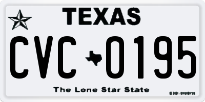 TX license plate CVC0195