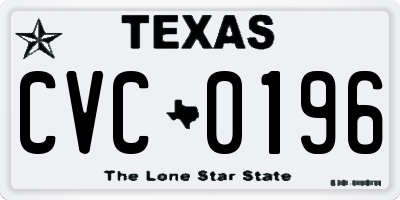 TX license plate CVC0196