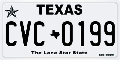 TX license plate CVC0199