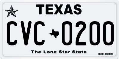 TX license plate CVC0200