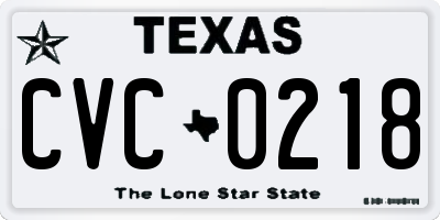 TX license plate CVC0218