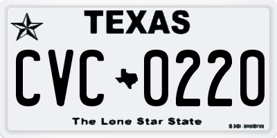 TX license plate CVC0220