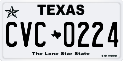 TX license plate CVC0224