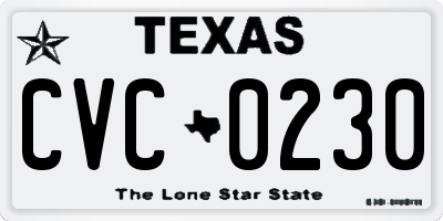 TX license plate CVC0230