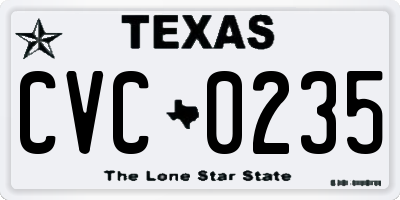 TX license plate CVC0235