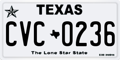 TX license plate CVC0236