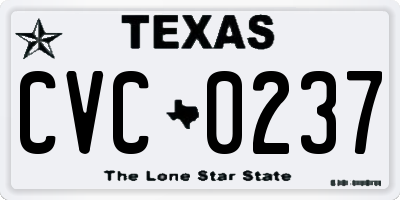 TX license plate CVC0237