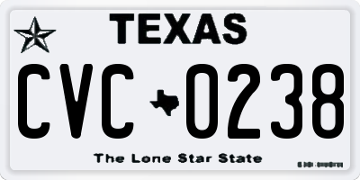 TX license plate CVC0238