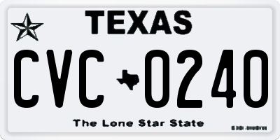 TX license plate CVC0240
