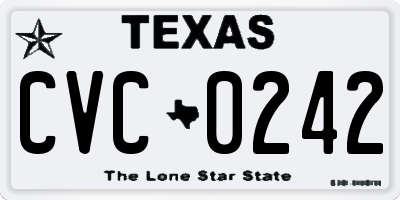 TX license plate CVC0242
