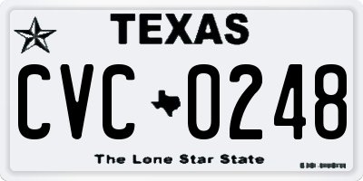 TX license plate CVC0248