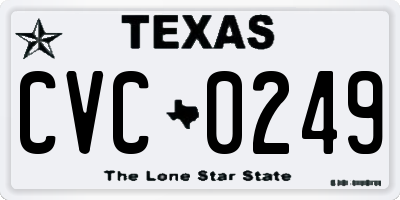 TX license plate CVC0249