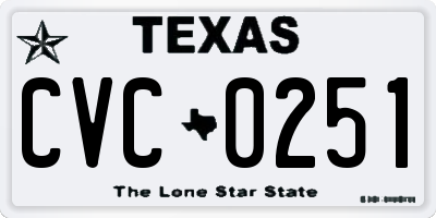 TX license plate CVC0251