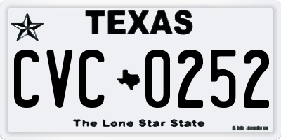 TX license plate CVC0252