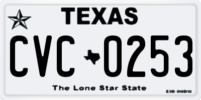 TX license plate CVC0253