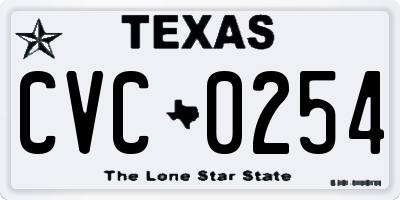 TX license plate CVC0254