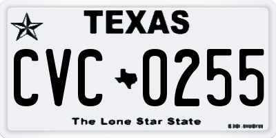 TX license plate CVC0255