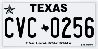 TX license plate CVC0256