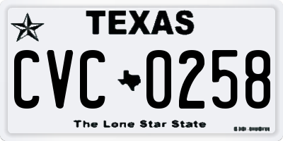 TX license plate CVC0258